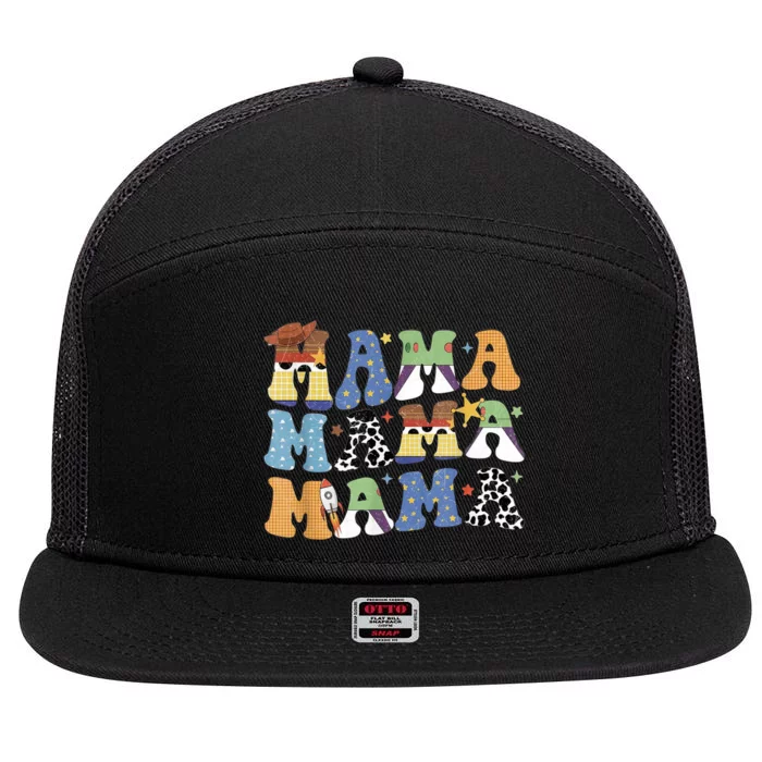 Toy Funny Story Mama Boy Mom Mothers Day Tee For Womens 7 Panel Mesh Trucker Snapback Hat