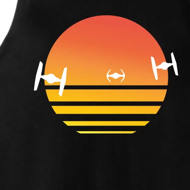 Tie Fighter Sunset Ladies Tri-Blend Wicking Tank