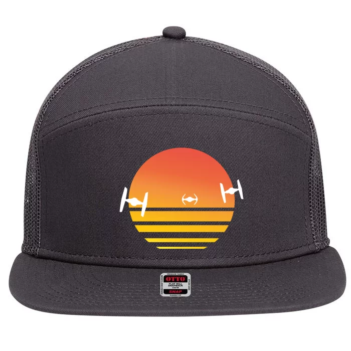 Tie Fighter Sunset 7 Panel Mesh Trucker Snapback Hat