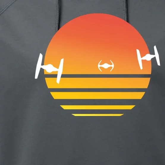 Tie Fighter Sunset Performance Fleece Hoodie