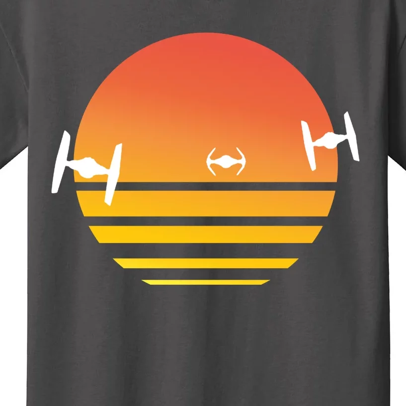 Tie Fighter Sunset Kids T-Shirt