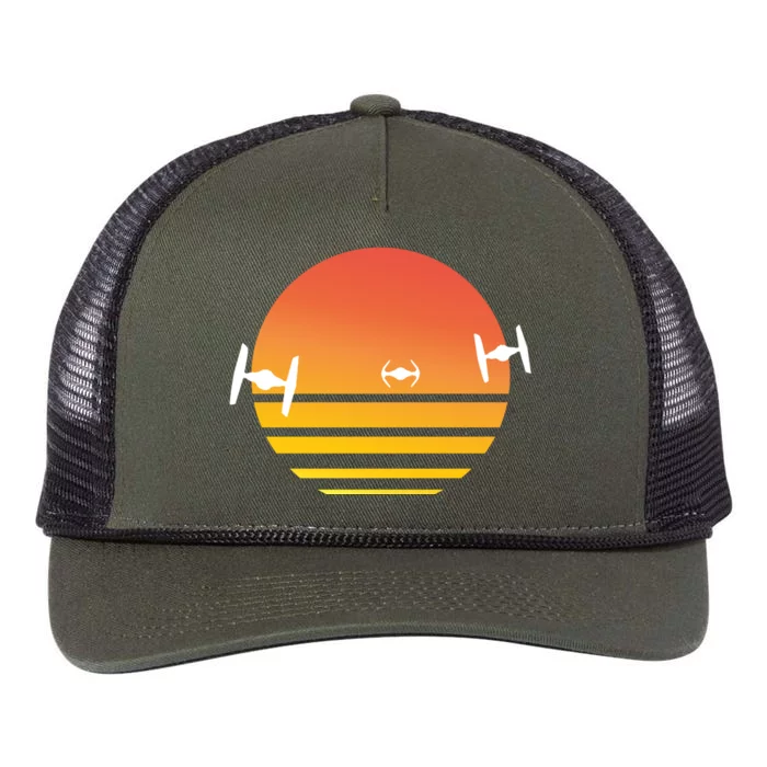 Tie Fighter Sunset Retro Rope Trucker Hat Cap