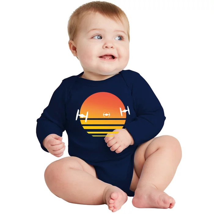 Tie Fighter Sunset Baby Long Sleeve Bodysuit