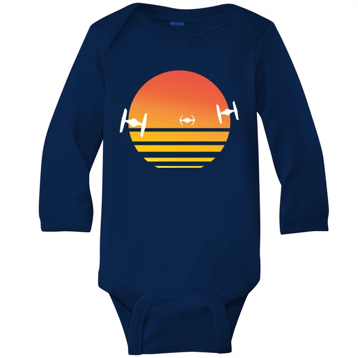 Tie Fighter Sunset Baby Long Sleeve Bodysuit