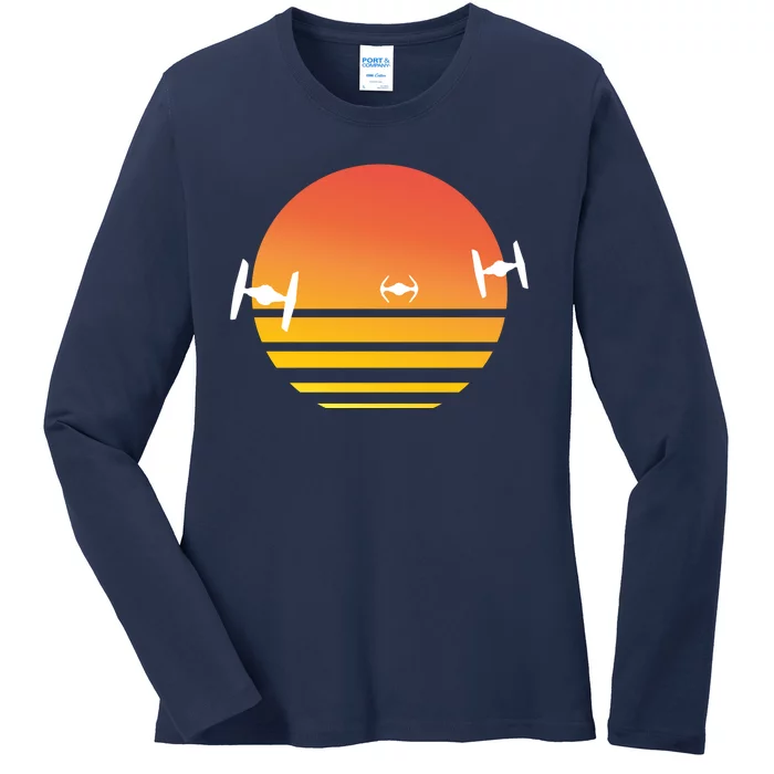 Tie Fighter Sunset Ladies Long Sleeve Shirt