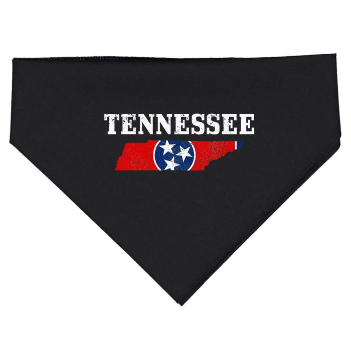 Tennessee Flag State Map Pride Vintage Nashville TN USA-Made Doggie Bandana