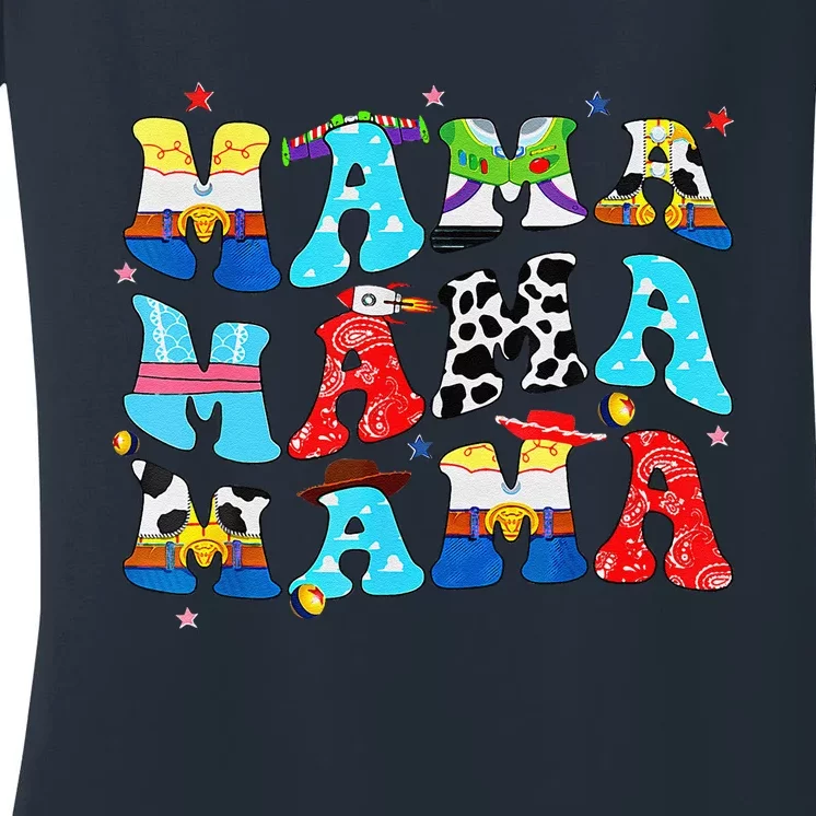 Toy Funny Story Mama Boy Mom MotherS Day Women's V-Neck T-Shirt