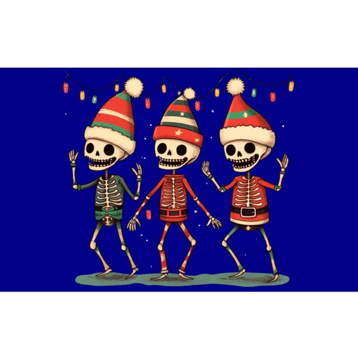 Three Funny Skeletons Dancing Christmas Tree Light Cute Xmas Gift Bumper Sticker