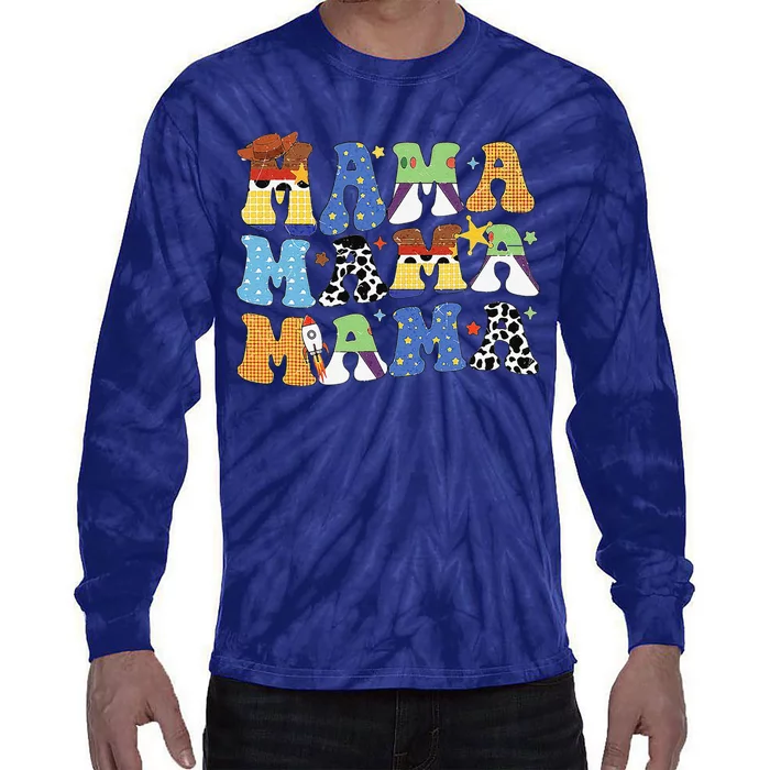 Toy Funny Story Mama Boy Mom Mothers Day Tie-Dye Long Sleeve Shirt