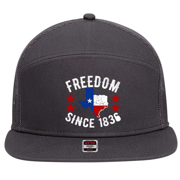 Texas Freedom Since 7 Panel Mesh Trucker Snapback Hat