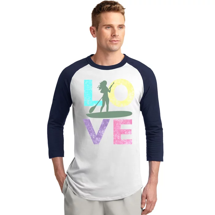 Top Fun Stand Up Paddle Board Love 2 Baseball Sleeve Shirt