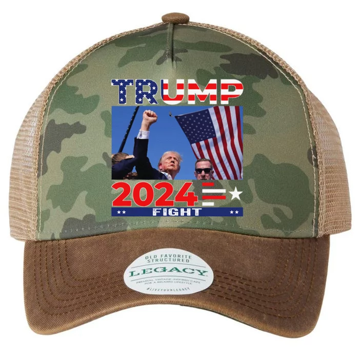 Trump Fight Shot 2024 Legacy Tie Dye Trucker Hat