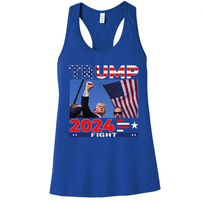 Trump Fight Shot 2024 Women's Racerback Tank