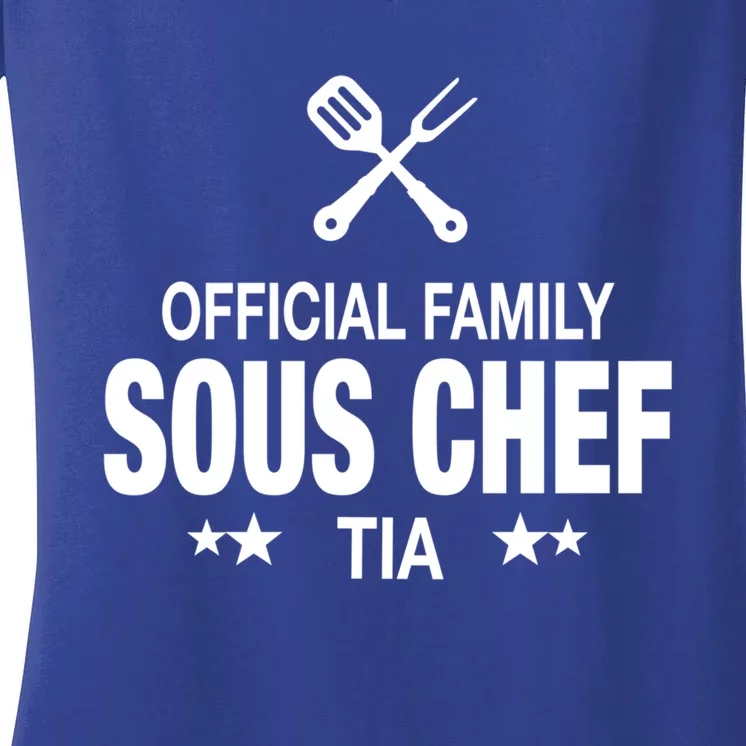 Tia Family Sous Chef Funny Cooking Tia Gift Women's V-Neck T-Shirt