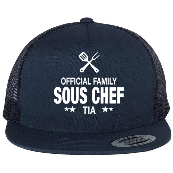 Tia Family Sous Chef Funny Cooking Tia Gift Flat Bill Trucker Hat