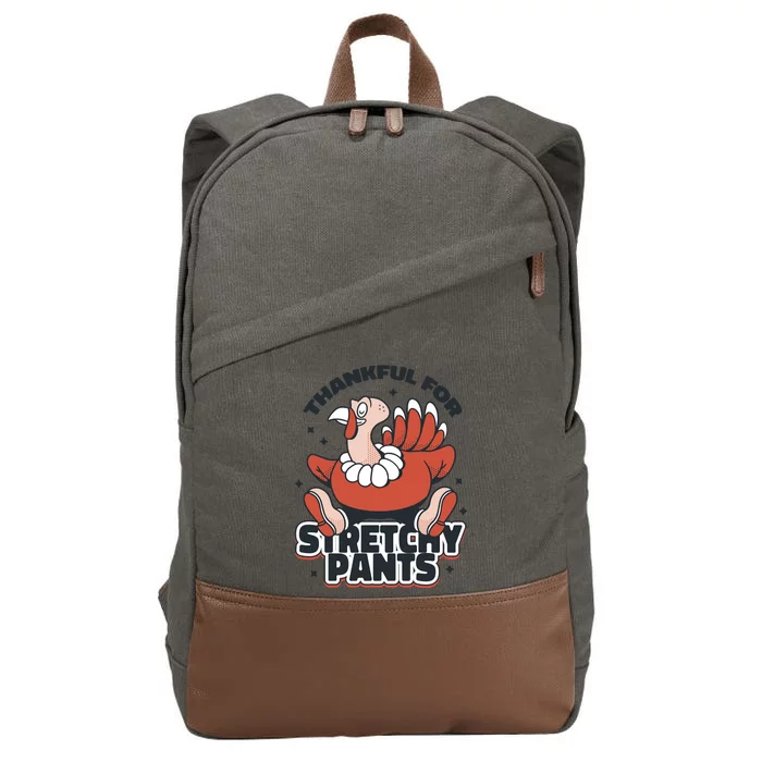 Thankful For Stretchy Pants Funny Turkey Cotton Canvas Backpack