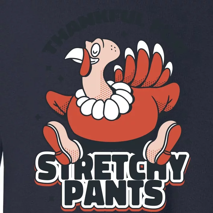 Thankful For Stretchy Pants Funny Turkey Toddler Sweatshirt