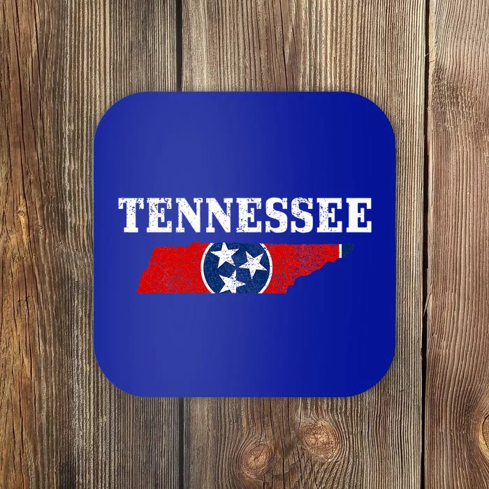 Tennessee Flag State Map Pride Vintage Nashville Tn Coaster