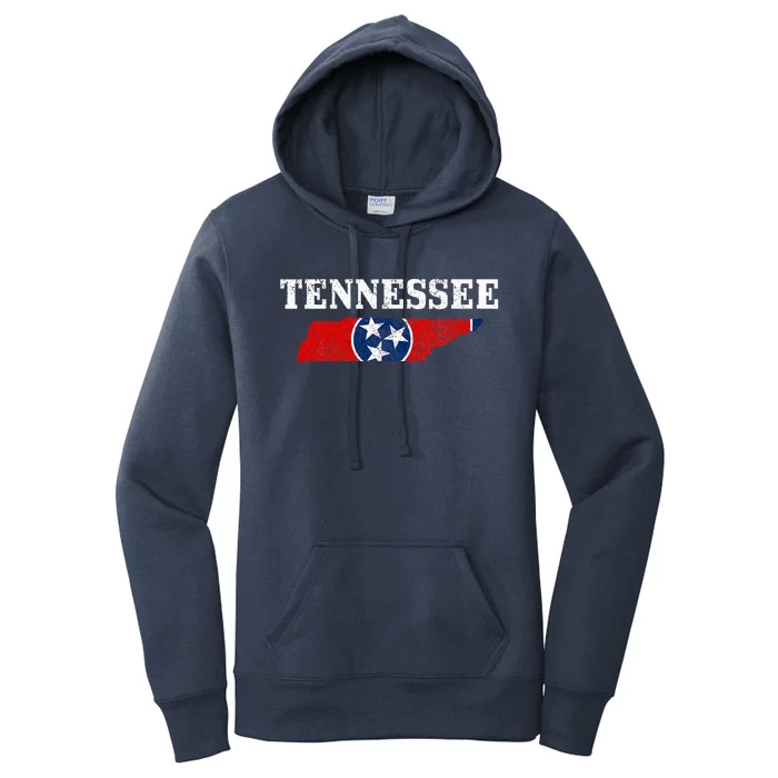 Tennessee Flag State Map Pride Vintage Nashville Tn Women's Pullover Hoodie