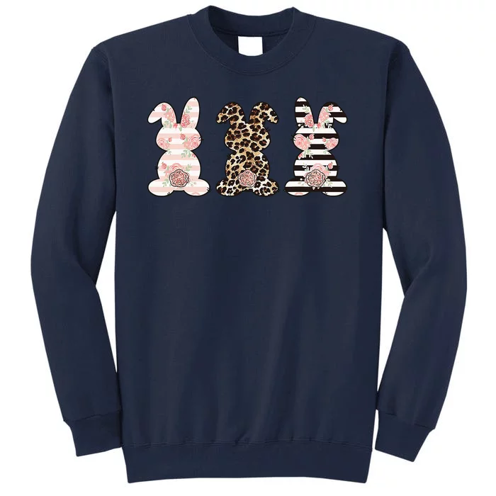 Three Floral Stylish Bunnies Tall Sweatshirt