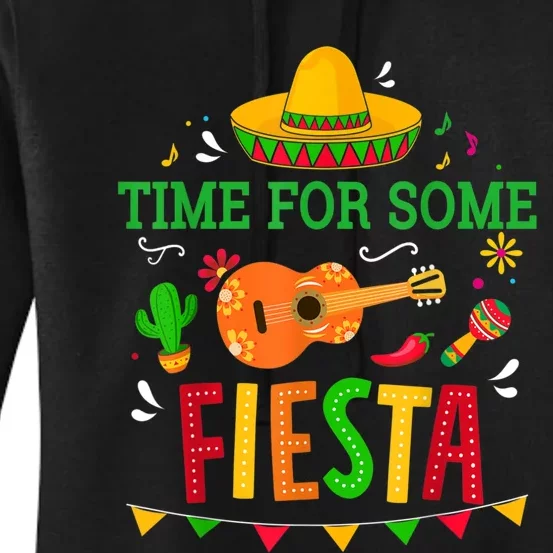 Time For Some Fiesta For Mexican Cinco De Mayo Costume Party Women's Pullover Hoodie