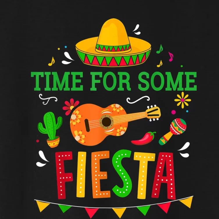 Time For Some Fiesta For Mexican Cinco De Mayo Costume Party Women's Crop Top Tee