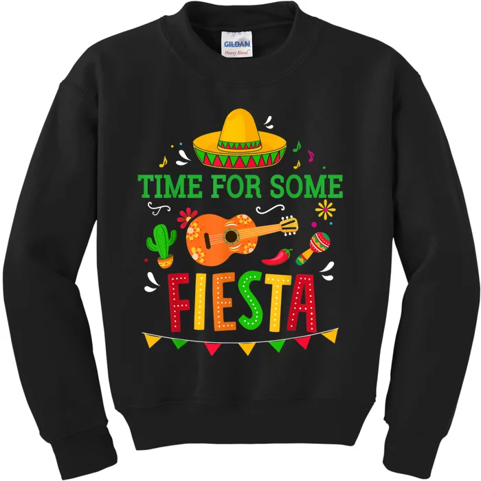 Time For Some Fiesta For Mexican Cinco De Mayo Costume Party Kids Sweatshirt