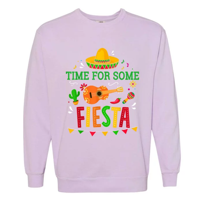 Time For Some Fiesta For Mexican Cinco De Mayo Costume Party Garment-Dyed Sweatshirt