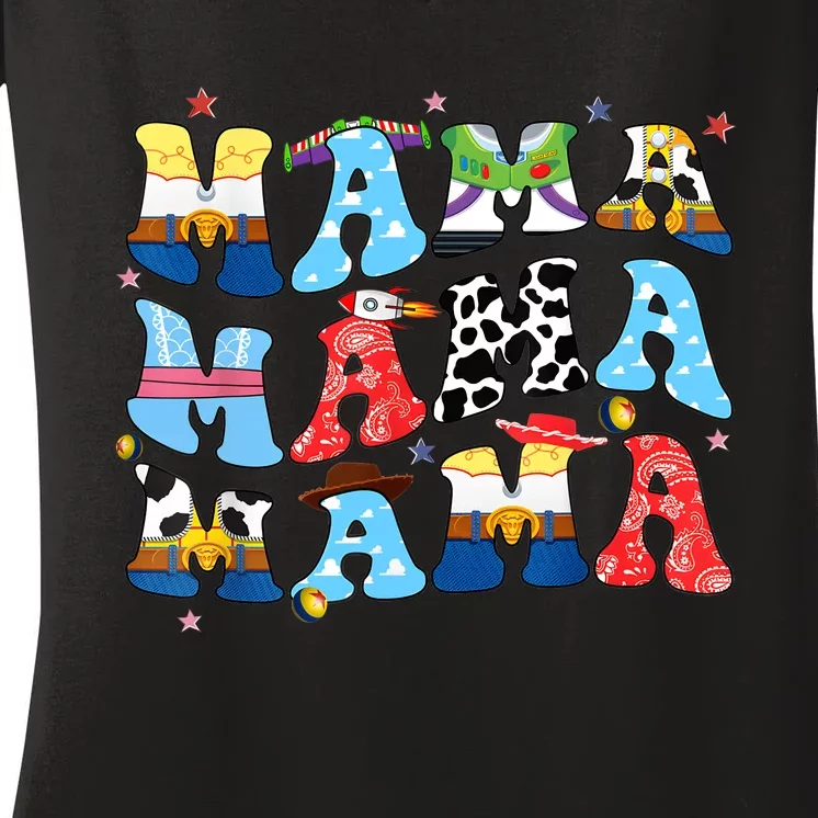 Toy Funny Story Mama Boy Mom MotherS Day Women's V-Neck T-Shirt