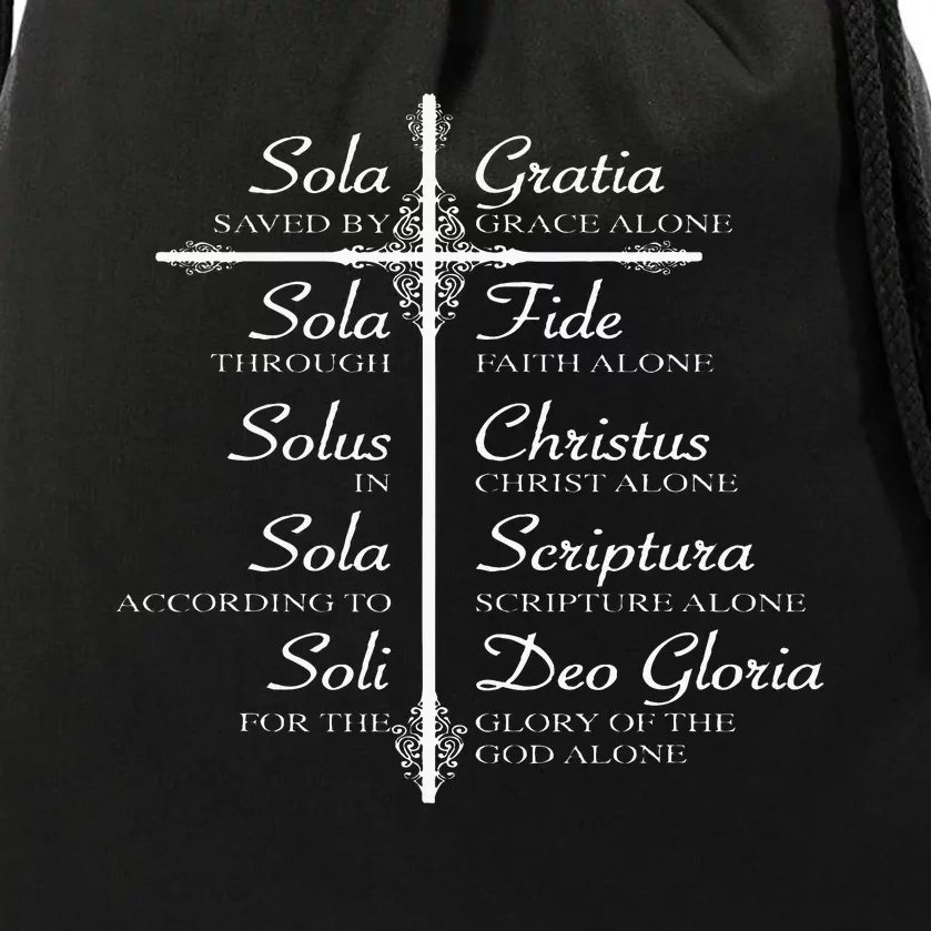 The Five Solas Cute Christian Movement Drawstring Bag