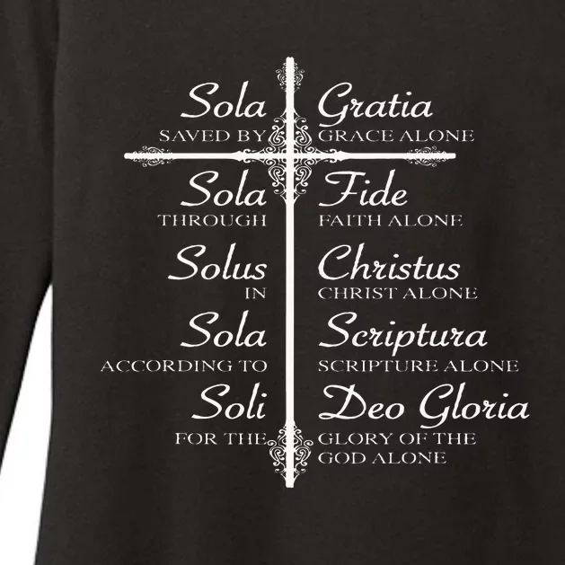 The Five Solas Cute Christian Movement Womens CVC Long Sleeve Shirt