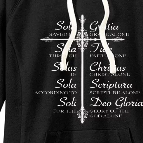 The Five Solas Cute Christian Movement Women's Fleece Hoodie