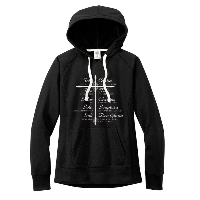 The Five Solas Cute Christian Movement Women's Fleece Hoodie