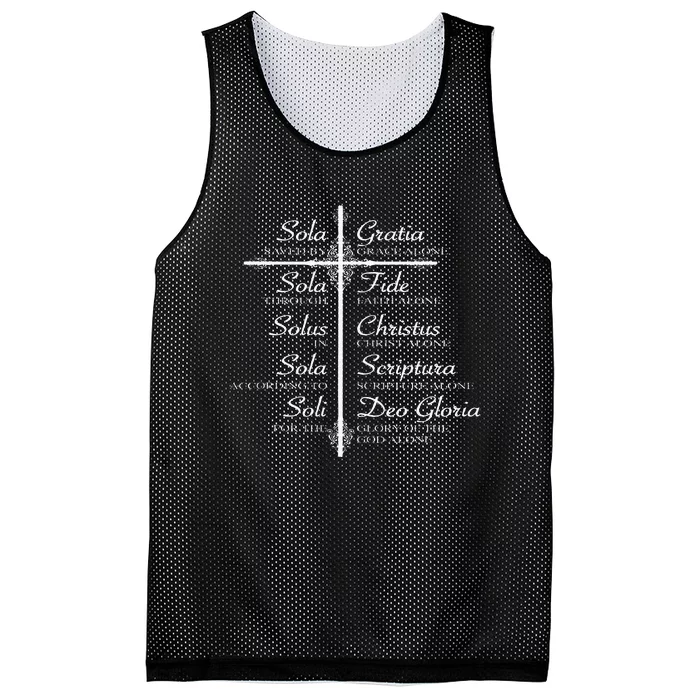 The Five Solas Cute Christian Movement Mesh Reversible Basketball Jersey Tank