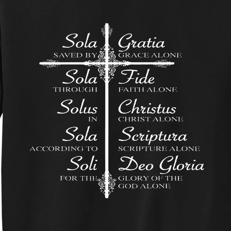 The Five Solas Cute Christian Movement Tall Sweatshirt