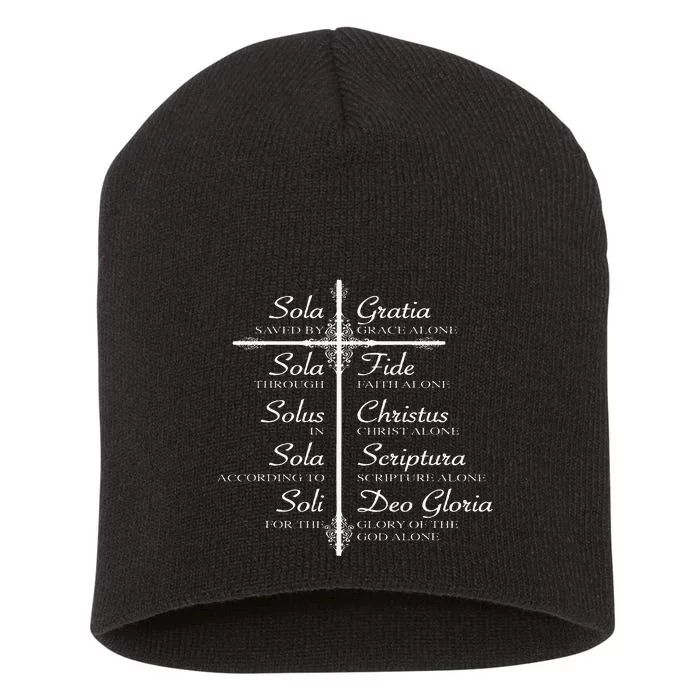 The Five Solas Cute Christian Movement Short Acrylic Beanie