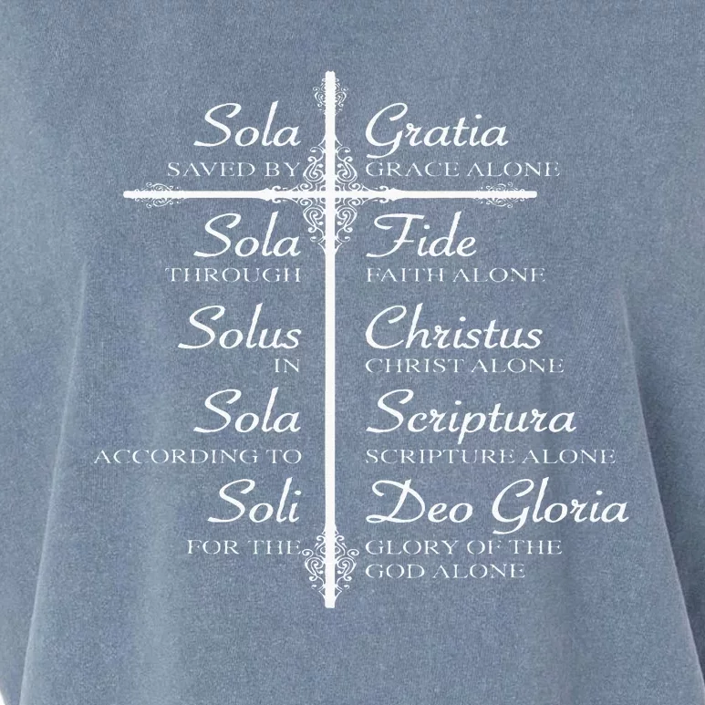 The Five Solas Cute Christian Movement Garment-Dyed Women's Muscle Tee