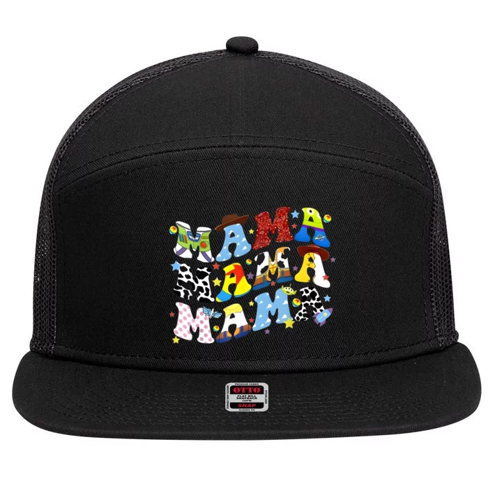 Toy Funny Story Mama Boy Mom MotherS Day 7 Panel Mesh Trucker Snapback Hat