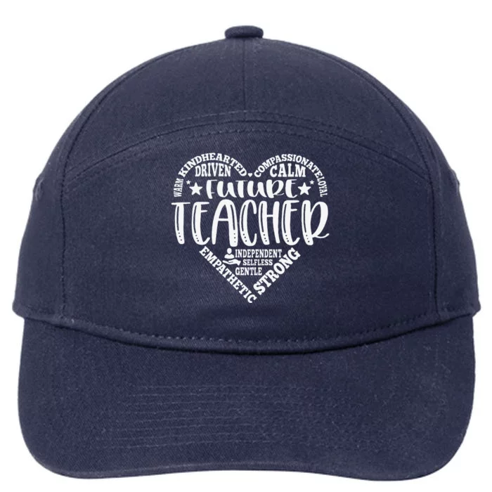 Typography Future Teacher Teaching Student Career Day 7-Panel Snapback Hat