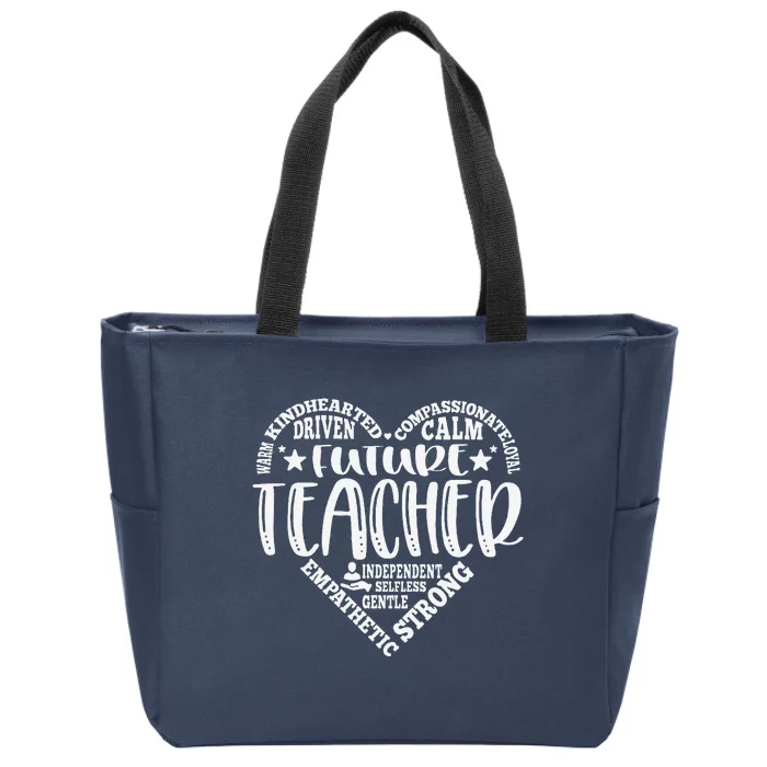 Typography Future Teacher Teaching Student Career Day Zip Tote Bag