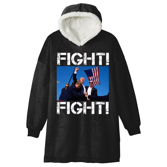 Trump Fight Trump Fighting Hooded Wearable Blanket