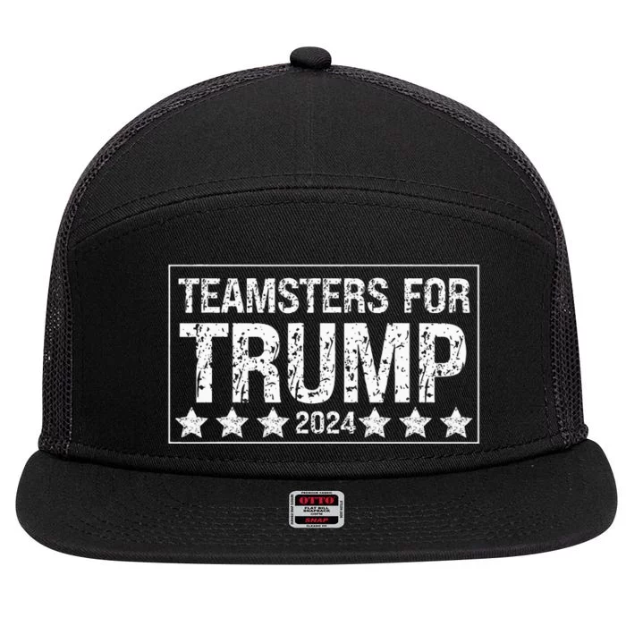 Teamsters For Trump 2024 7 Panel Mesh Trucker Snapback Hat