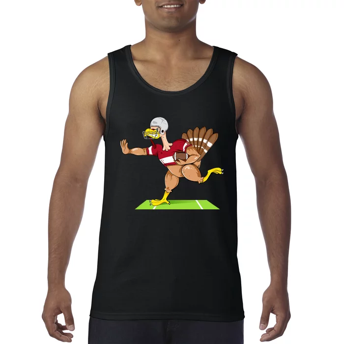 Thanksgiving Football Turkey Player Funny Tank Top