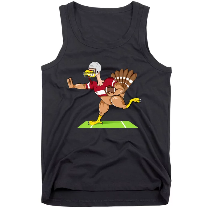 Thanksgiving Football Turkey Player Funny Tank Top