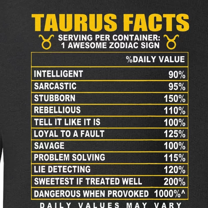 Taurus Facts Toddler Sweatshirt