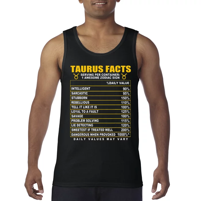 Taurus Facts Tank Top