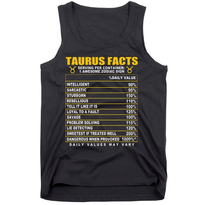 Taurus Facts Tank Top