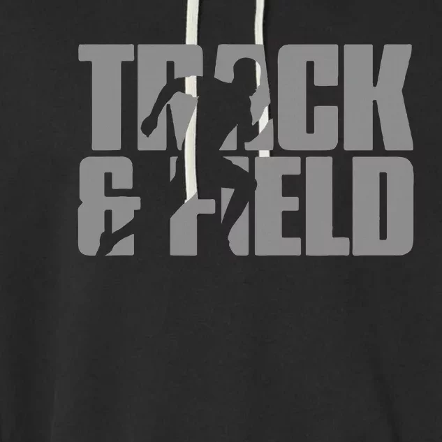 Track & Field Themed Design Graphic Track & Field Garment-Dyed Fleece Hoodie