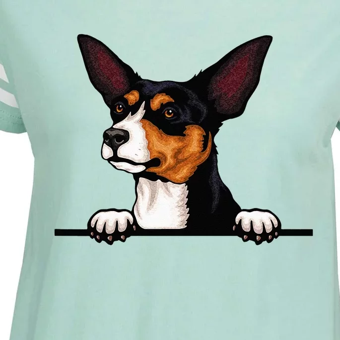 Toy Fox Terrier Dog Breed Popping Up Fun Fox Terrier Owner Enza Ladies Jersey Football T-Shirt