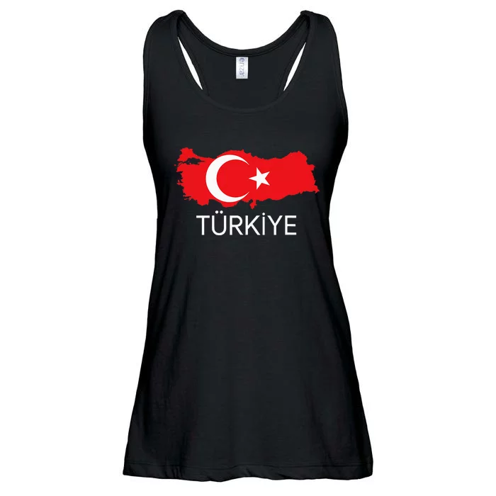 Turkey Flag Turkish Flag Turkey Map Harita Türkiye Ladies Essential Flowy Tank